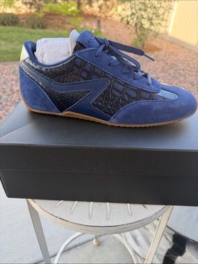 rag & bone Indigo Croc Retro Runner Slim Ultra Sneakers Women's size 40